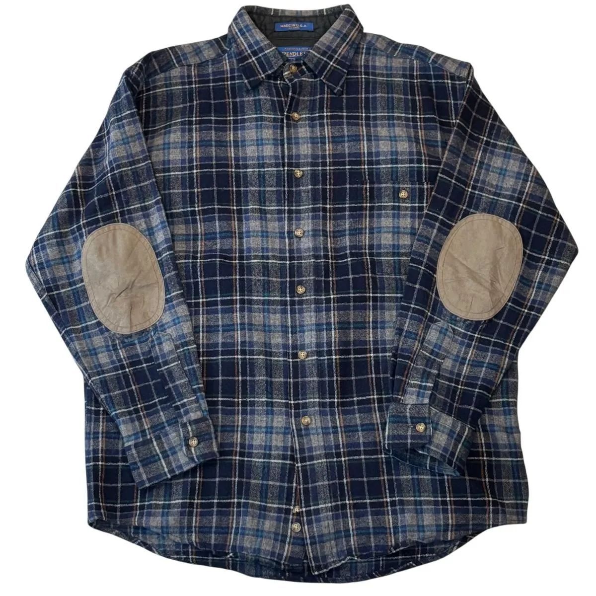USA製 90s PENDLETON WOOL SHIRT ペンドルトン ウールシャツ M NAVY 