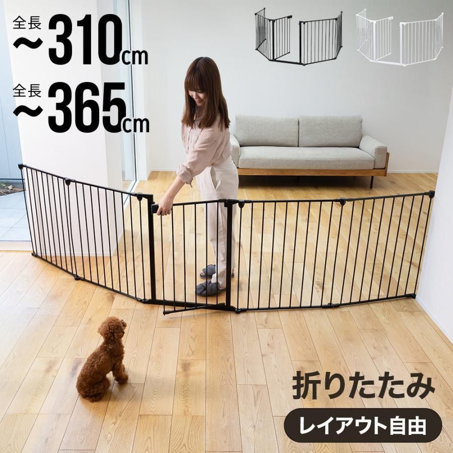 ペットサークル ペットフェンス 犬用 折りたたみ ペットゲート ドア付き 大型犬 置くだけ 室内 ワイド 犬 ハイタイプ 階段 広い ケージ ゲ
