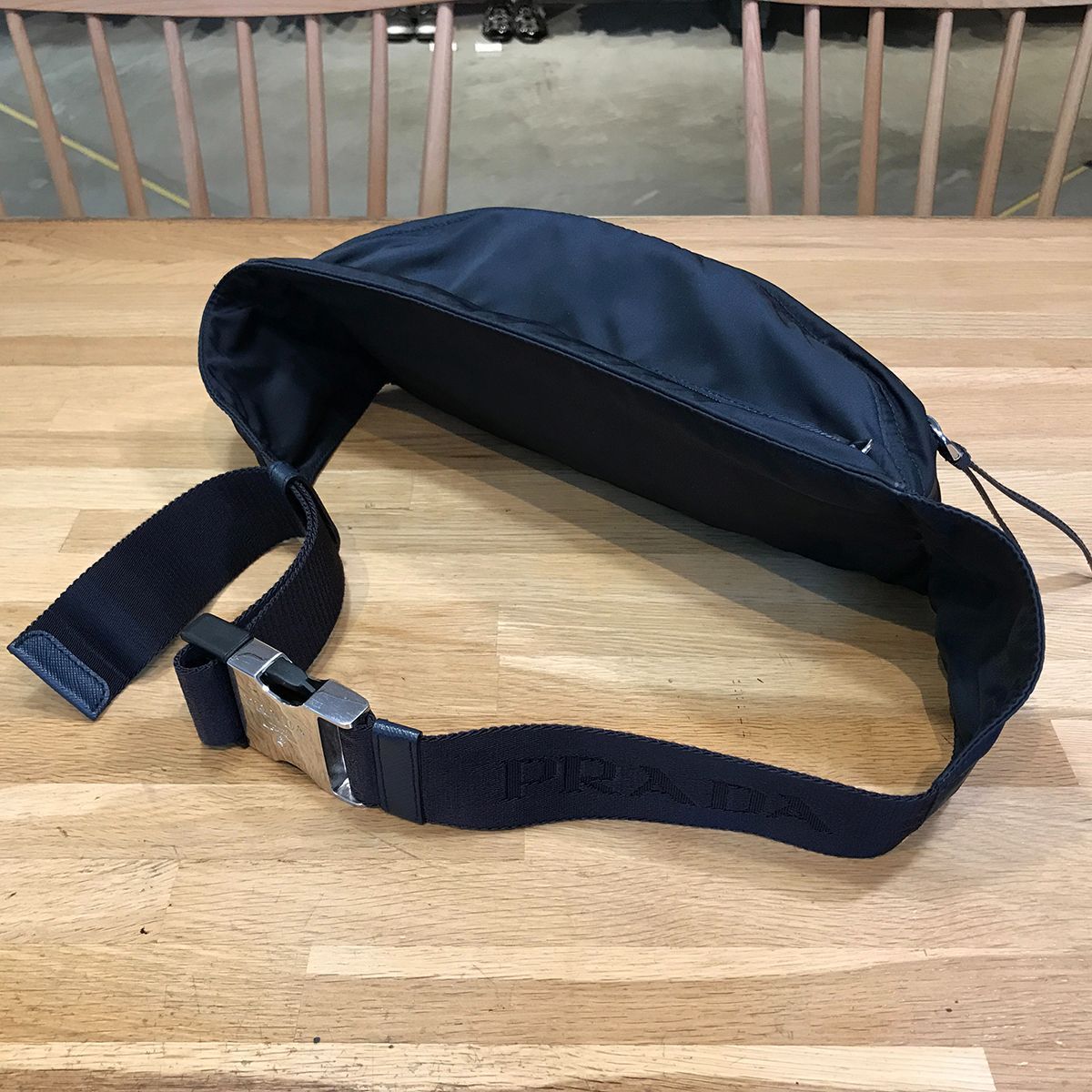 PRADA ボディバッグ ネイビー 良品】プラダ ナイロン ボディバッグ ウエストバッグ ネイビー