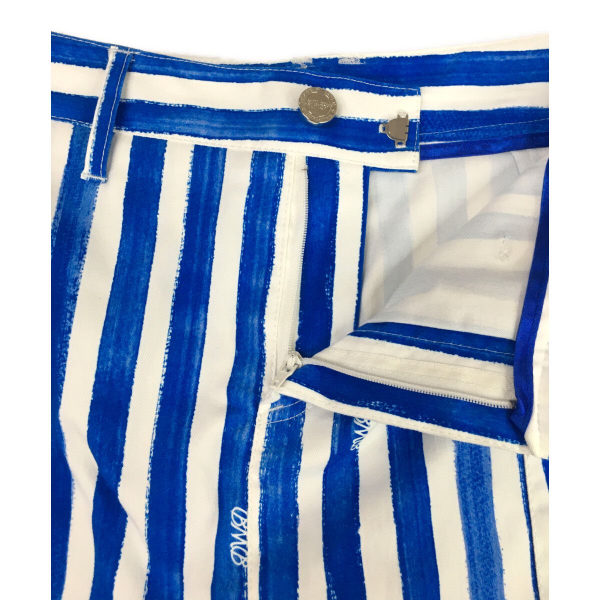 Dance With Dragon - coco 中古 ダンスウィズドラゴン DANCE WITH DRAGON レディース ショートパンツ 3(L) 白×青 キュロット ペイズリー柄 中古 レディース ダンスウィズドラゴン DANCE WITH DRAGON