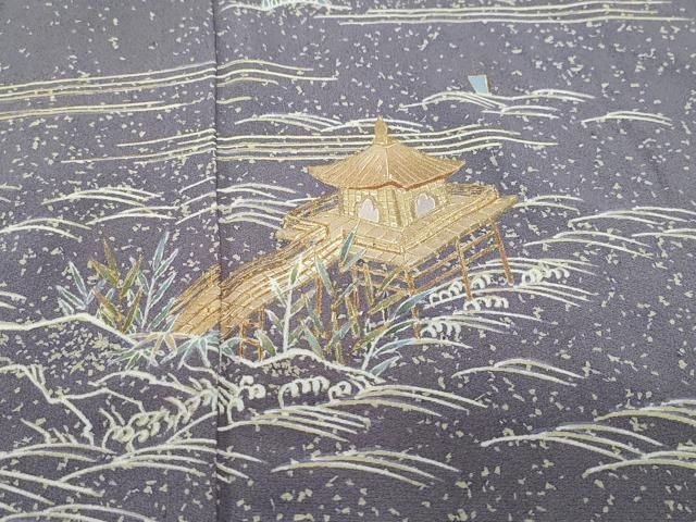 平和屋着物○訪問着 立波風景草木文 金彩 仮絵羽 正絹 逸品 未使用