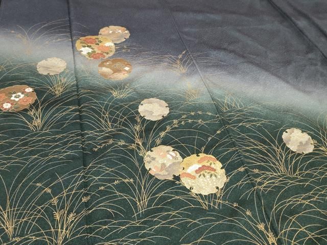 平和屋1■訪問着　流水雪輪花文　暈し染め　金銀彩　逸品　CAAH6942dy