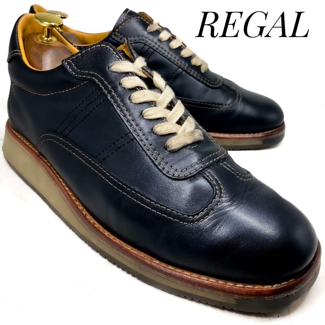 オジサン様 REGAL リーガル W350AFW レザー スニーカー 黒 25 REGAL リーガル レザースニーカー W350AFW 黒 ブラック 24cm 革靴