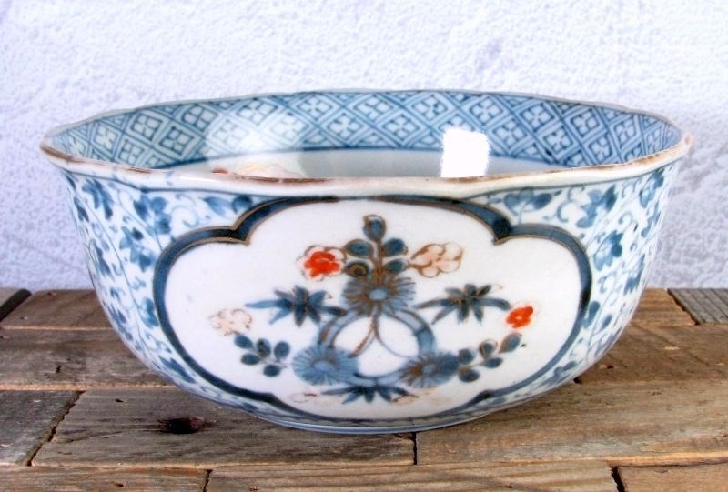 セール！・ ☆幕末～明治☆ 古伊万里 染錦 深鉢＿2/寿 【公式通販】