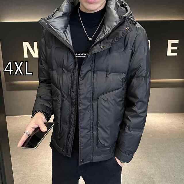 4XL 秋冬 コーデ メンズ 用 服 シンプル ファッション オシャレ 大人 かっこいい 大きいサイズ ストリート 紳士服 ダウン ジャケット スリム カジュアル フード付き ジャケット トップス
