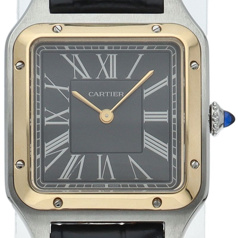 【れーさん専用】 Cartier サントスデュモンLM 　国際保証書付 カルティエ サントス デュモン LM アリゲーターレザー ユニ