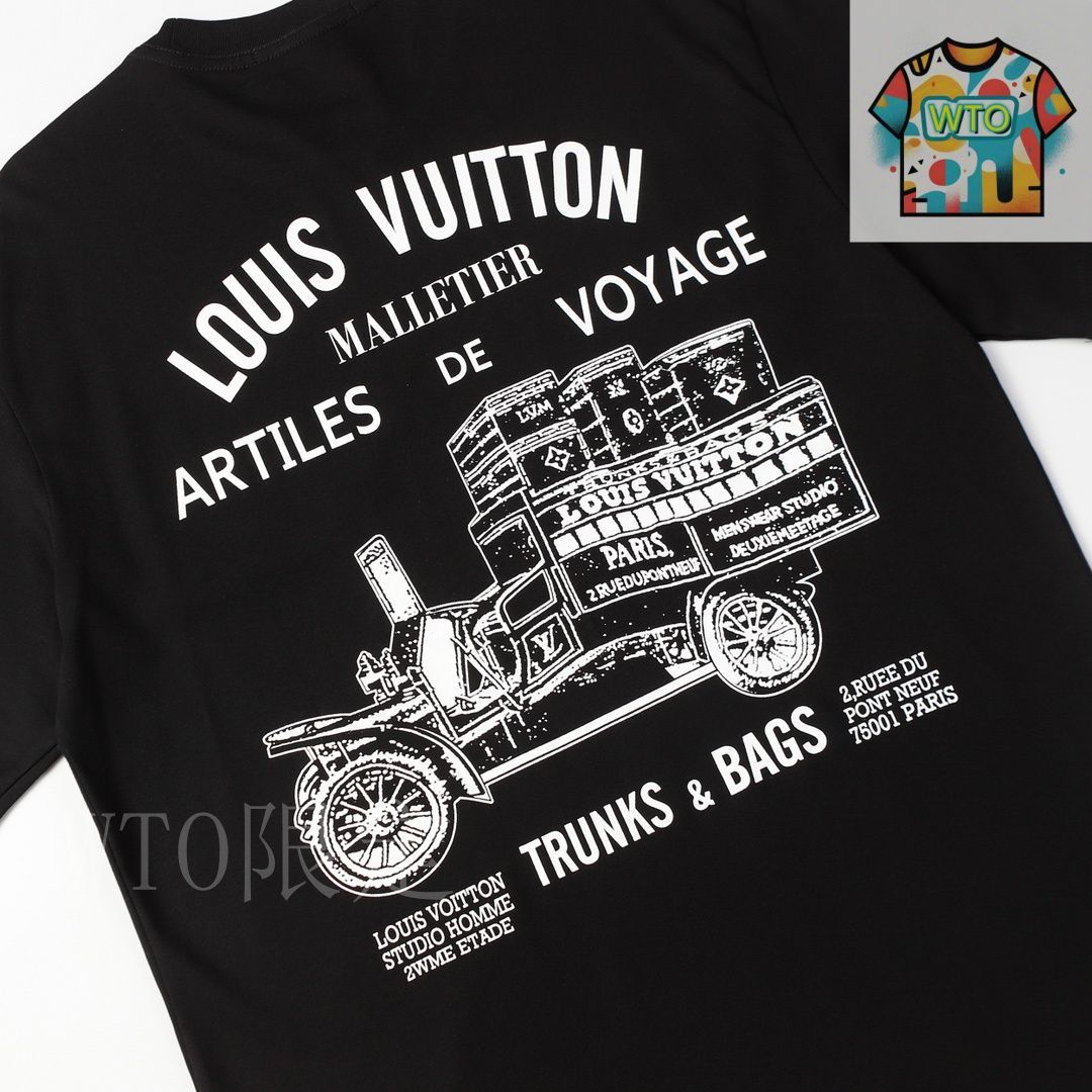 Louis Vuitton Tシャツ 今日WTO】Louis Vuitton 25ss クラシックカーロゴ T-ZX29 - メルカリ