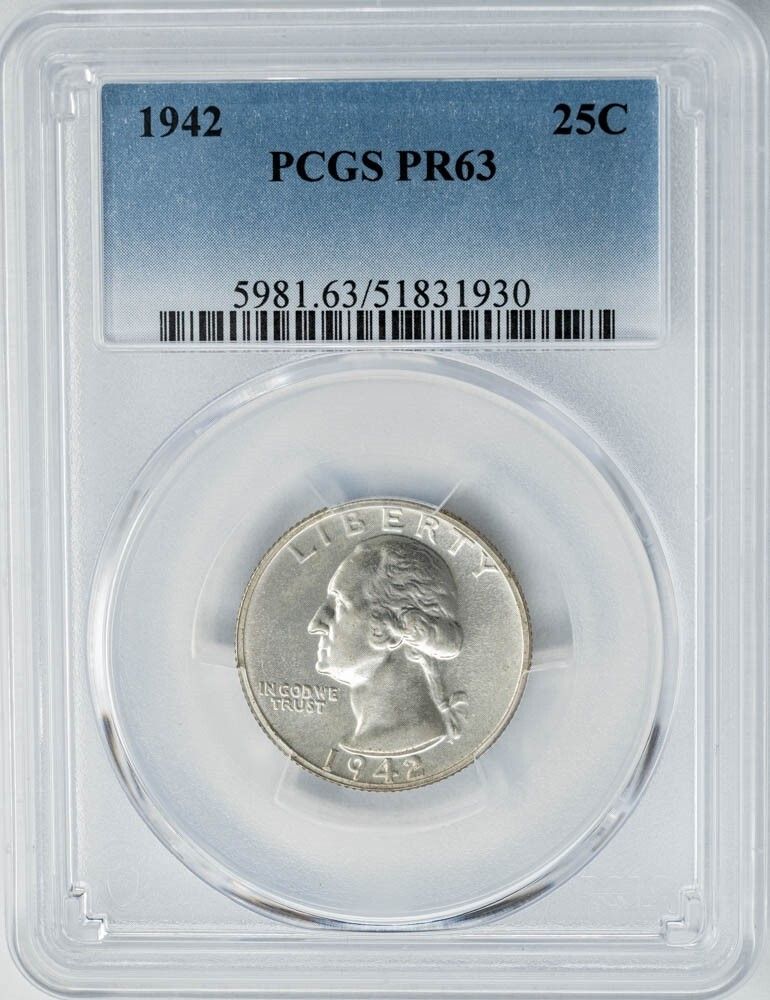 1942 Washington Quarter 25c PR63 PCGS 949864-28