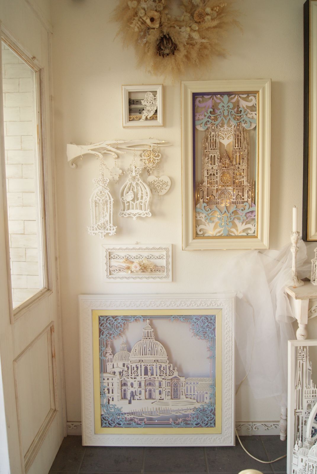 シャビーシック 壁掛け フック 壁掛けラック ウォールシェルフ