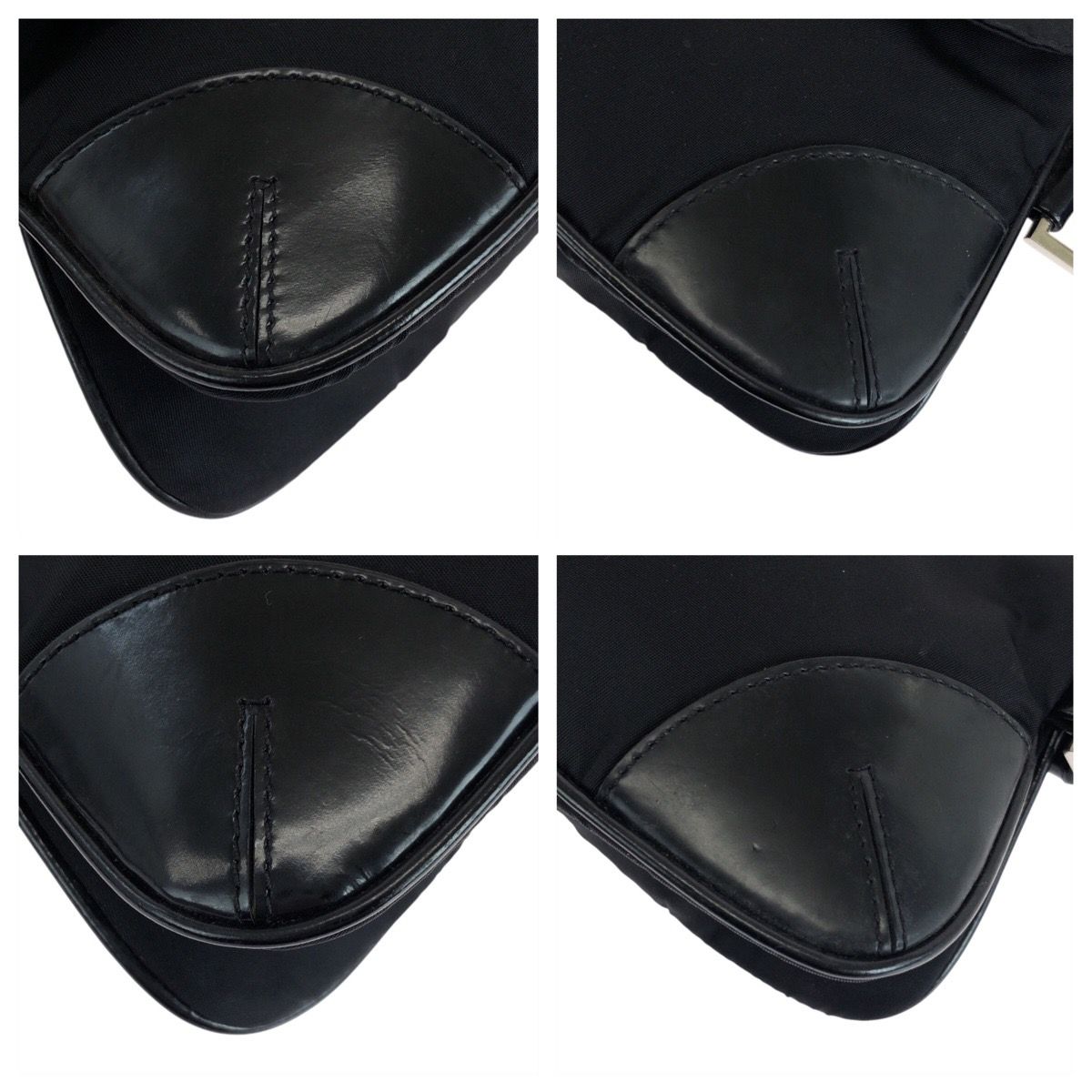 PRADA プラダ ロゴ金具 テスート ナイロン ボディ ゴールド金具 PRADA プラダ テスート ロゴ ビーズ パープル ゴールド金具