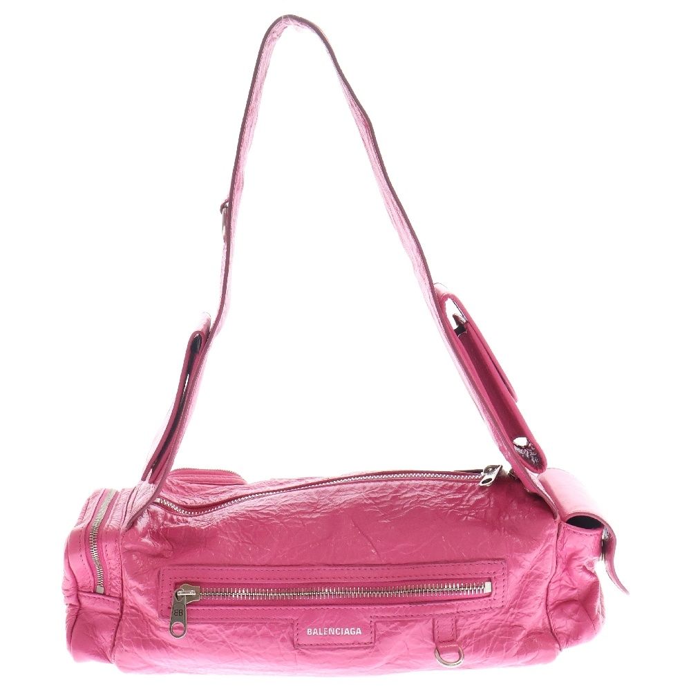 BALENCIAGA バレンシアガ SUPERBUSY XS SLING BAG XS 762516 スーパービージー メタリックレザー ボディバッグ ピンク