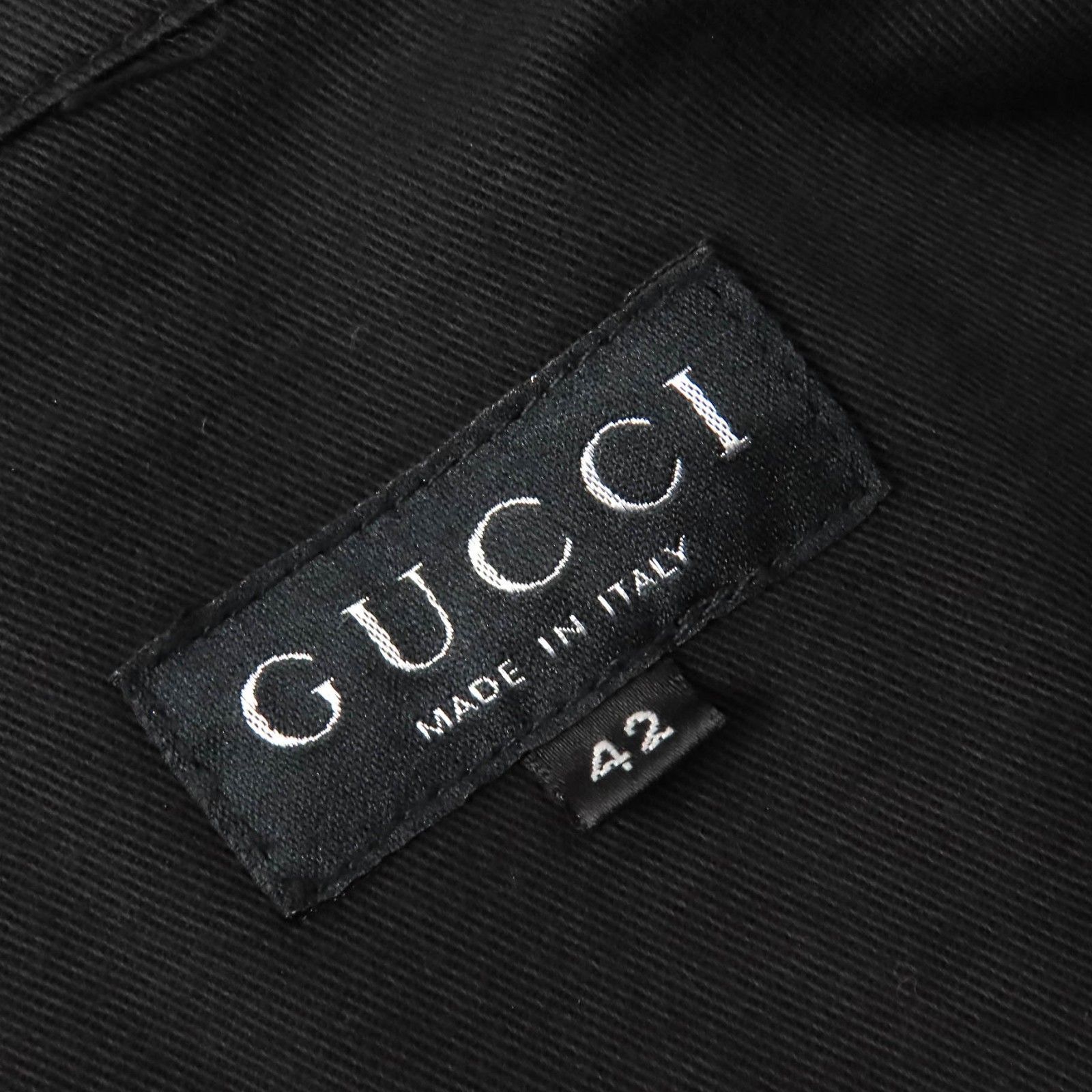 美品△GUCCI グッチ コットン100％ トムフォード期 ロゴボタン レオタードデザイン 長袖シャツ ブラック 42 イタリア製 レディース 美品△GUCCI グッチ コットン100％トムフォード期 ロゴボタン