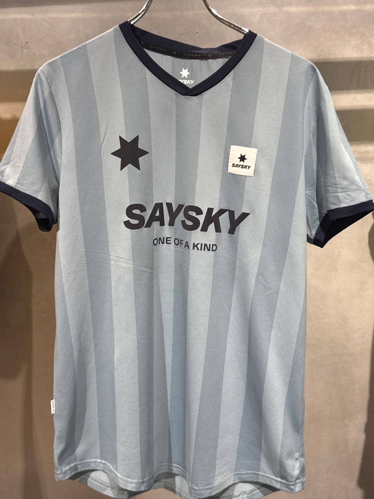 定価 ¥9 350｜2025 SAYSKY Stripe Combat Tシャツ BLUE AOP Mサイズ