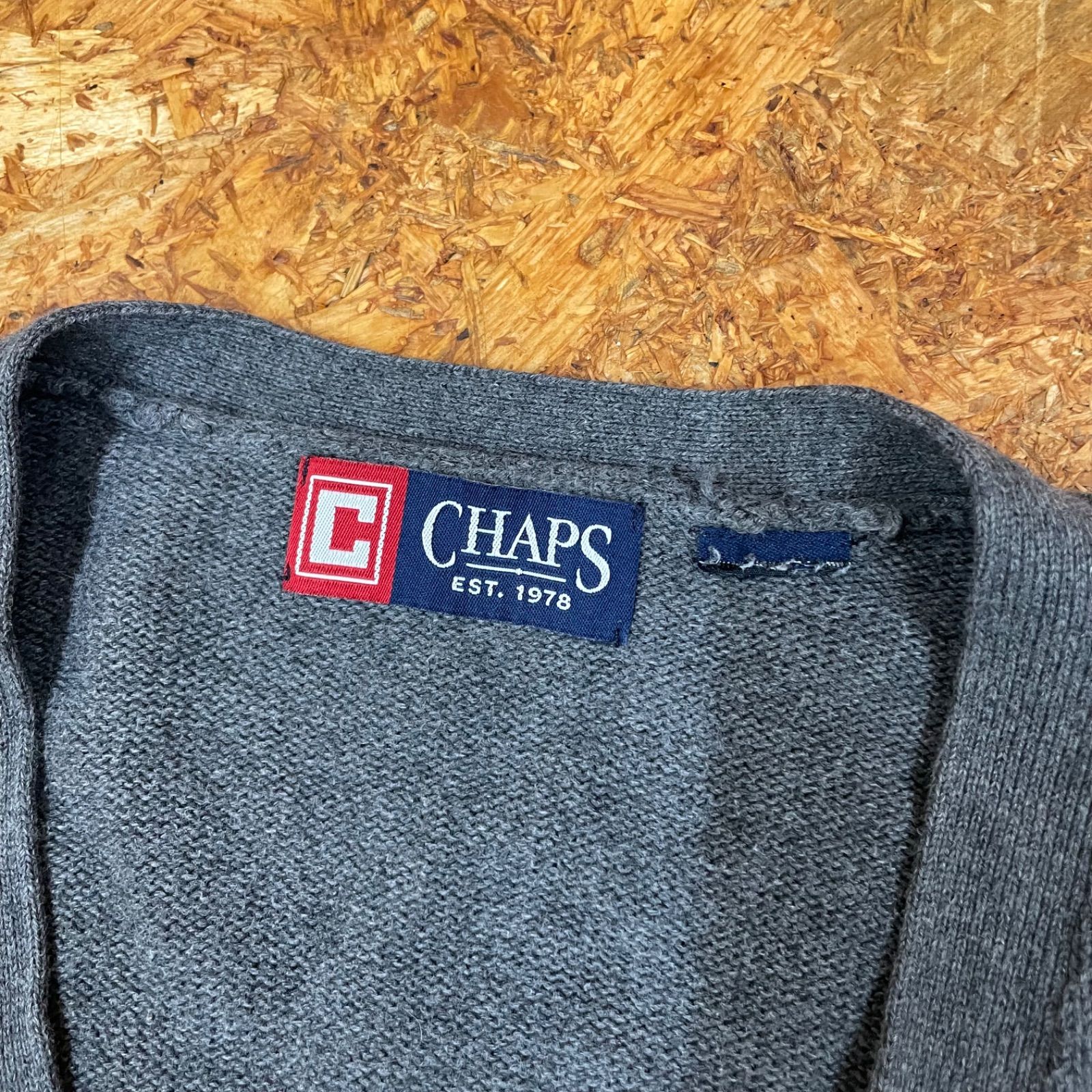 CHAPS Ralph Lauren ニットカーディガン L グレー チャップス ラルフ 