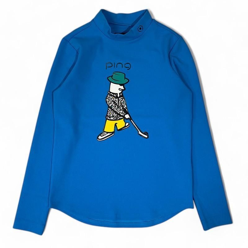 PING ピン 2022年モデル ハイネック 長袖Tシャツ ブルー S PING