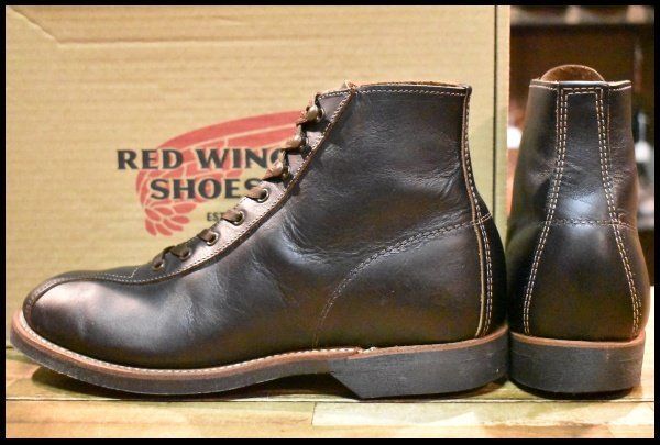 8.5 D 18年 レッドウィング 8825 アウティング 黒 ブラック プレーリー 茶芯 先芯なし 編み上げ ブーツ redwing FI 389