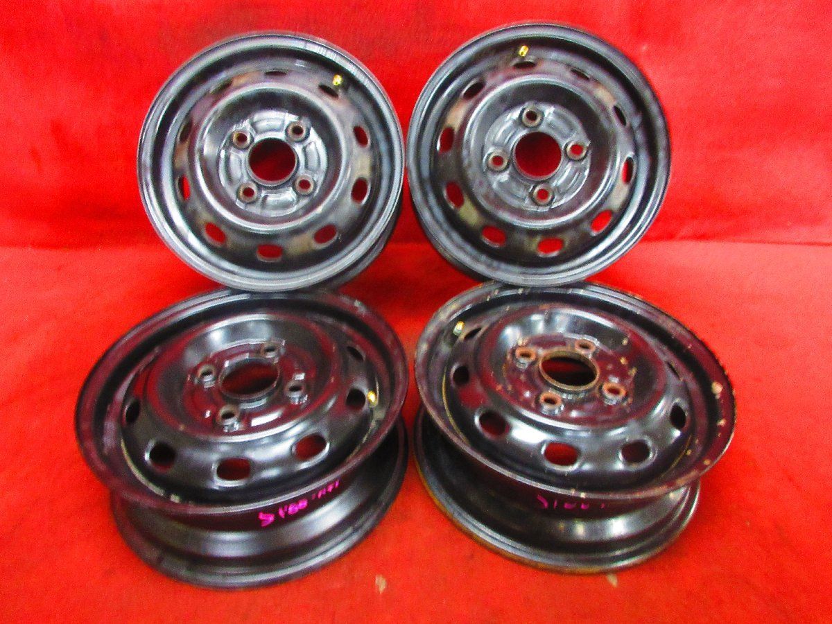 スバル純正　サンバー　鉄ホイール12✖️4.00　４枚セット再塗装してます スバル純正 サンバー 鉄ホイール12✖️4.00 4枚セット再塗装し