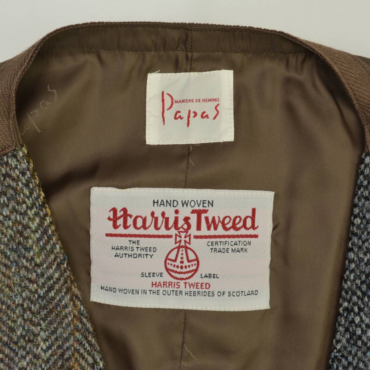 PAPAS】Harris Tweed パッチワークウール ジレベスト - メルカリ