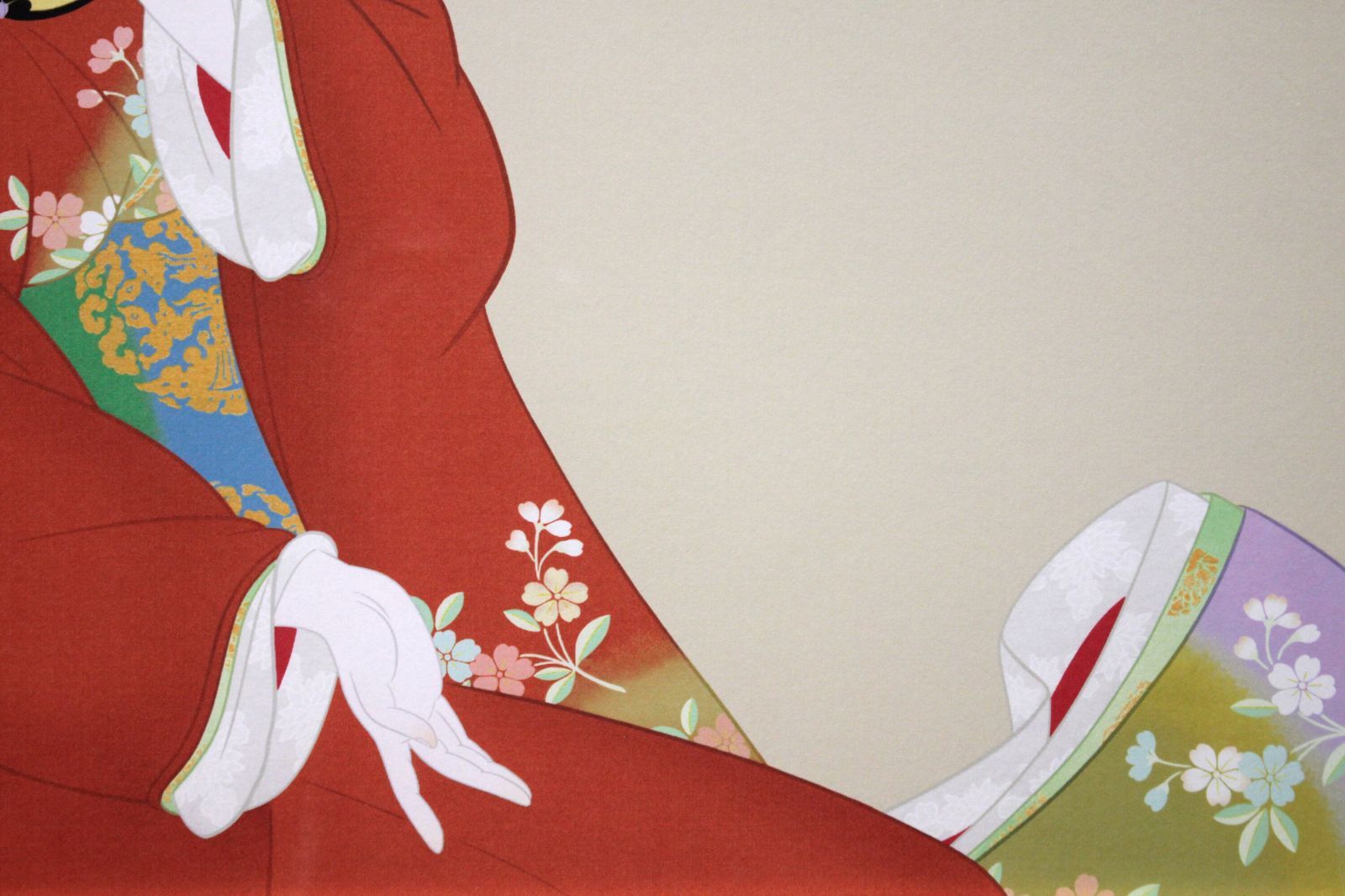 上村松園 「鼓の音（つづみのね）」 シルクスクリーン 版画 絵画