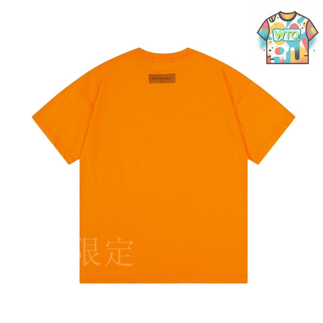 Louis Vuitton ロゴTシャツ ホワイト・オレンジ Louis Vuitton LV Louis Vuitton White Wave Logo Orange Short