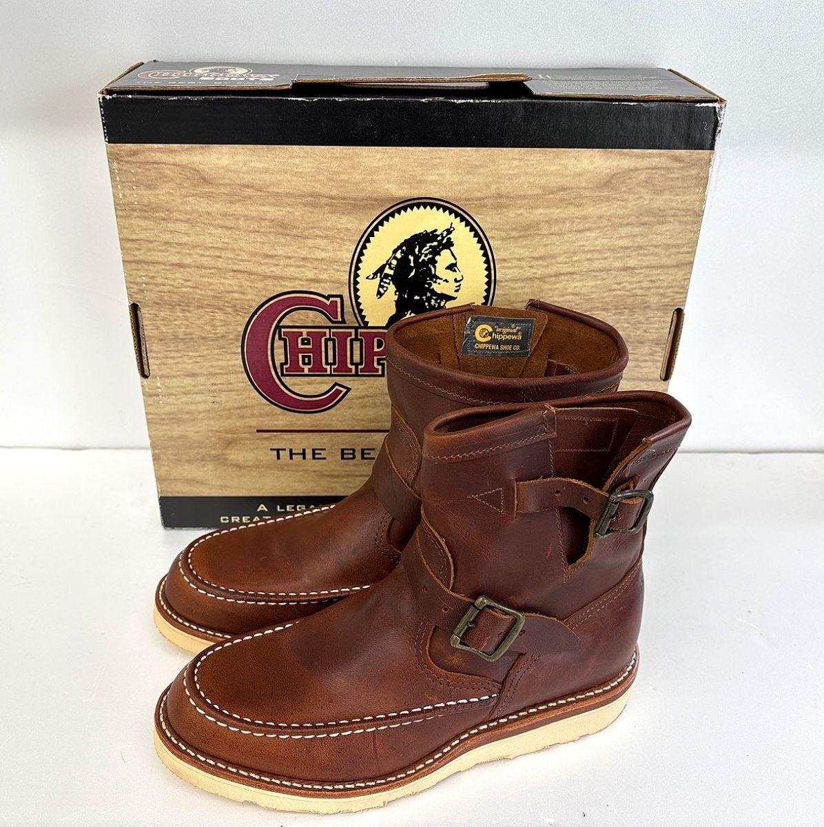 美品 レアChippewa チペワ エンジニアブーツ 8 1/2 26,5cm CHIPPEWA チペワ エンジニアブーツ ブラック 8E 26cm