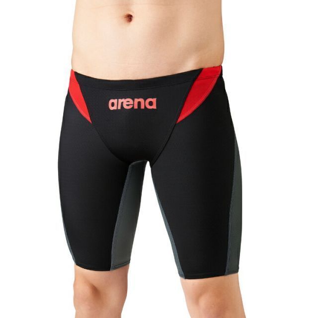 arena アリーナ ジュニアハーフスパッツ ブラックXグレイXレッド R150サイズ ARN-1026MJ BKRD | スポーツ スポーツ用品 水泳 スイミング スイマー 水着 競泳水着 競泳 レース用 地域大会 ジュニア キ