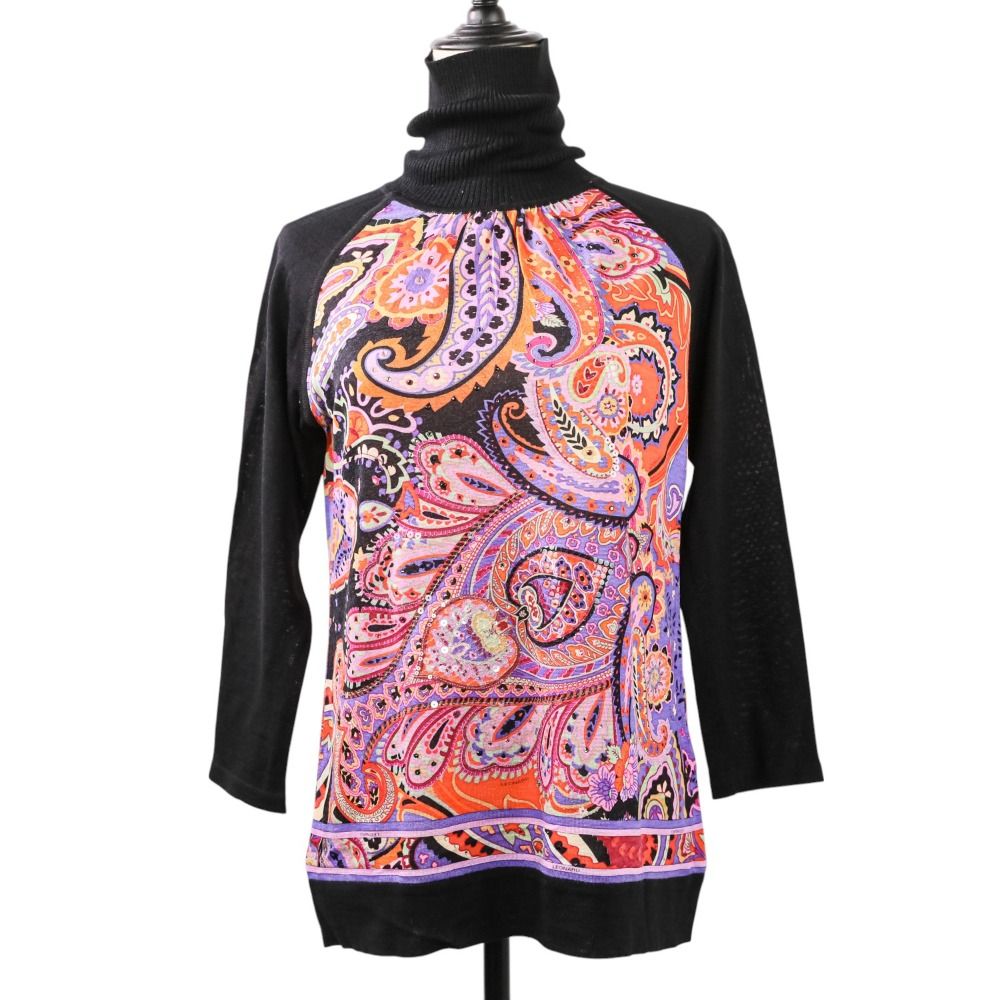 近年美品　LEONARD レオナール　シルク　ハイネック　カットソー　セーター LEONARD - 近年美品 LEONARD レオナール シルク ハイネック
