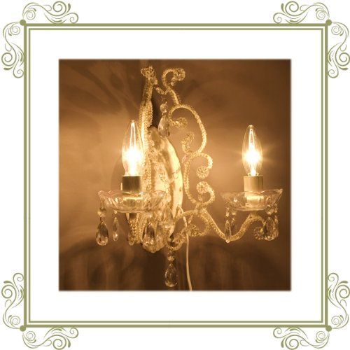 【特売】秋月貿易(Akizuki) シャンデリア アンティーク調 姫系 ブラケットシャンデリア 2 Wall ジュエル:interior-ak-67D304079 (クリーム)