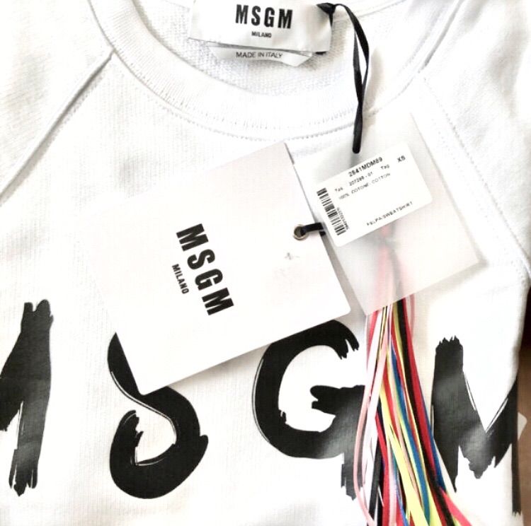 MSGM エムエスジイエム コットン ロゴ スウェット トレーナー XS 白 