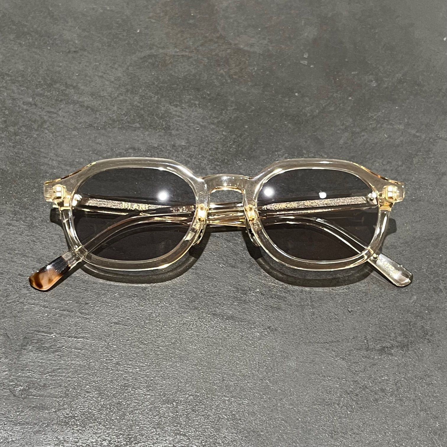 定価36300円 BLANC サングラス 眼鏡 ブラウンフレーム ブルーレンズ  