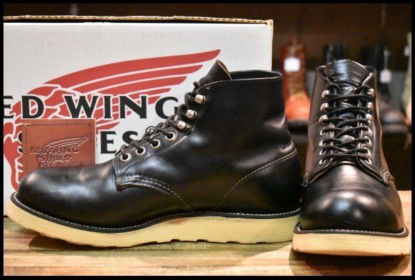 7.5D 犬タグ 98年 レッドウィング 8165 アイリッシュセッター 黒 ブラッククローム プレーントゥ ブーツ redwing HOPESMORE FI381