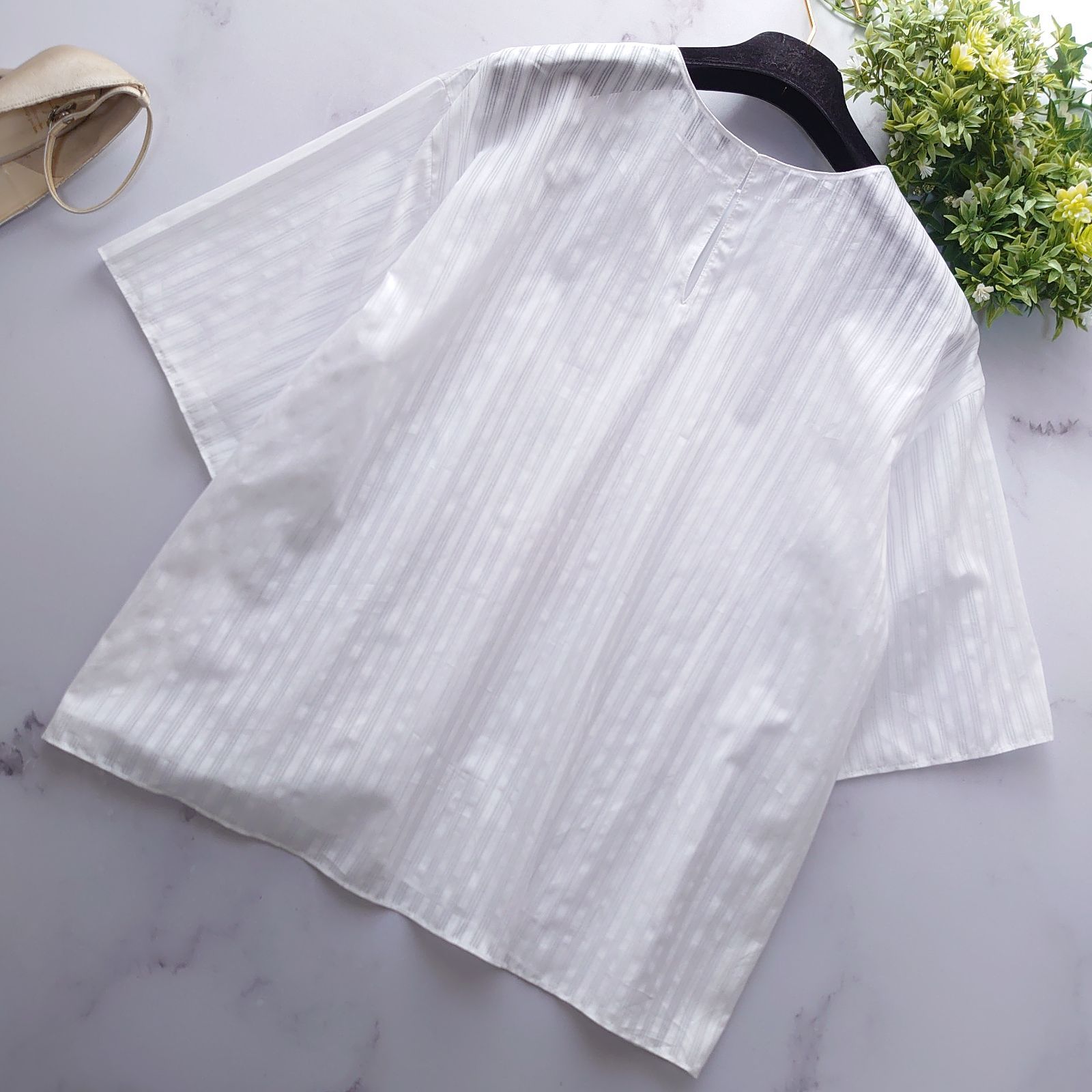 ストライプ 五分袖