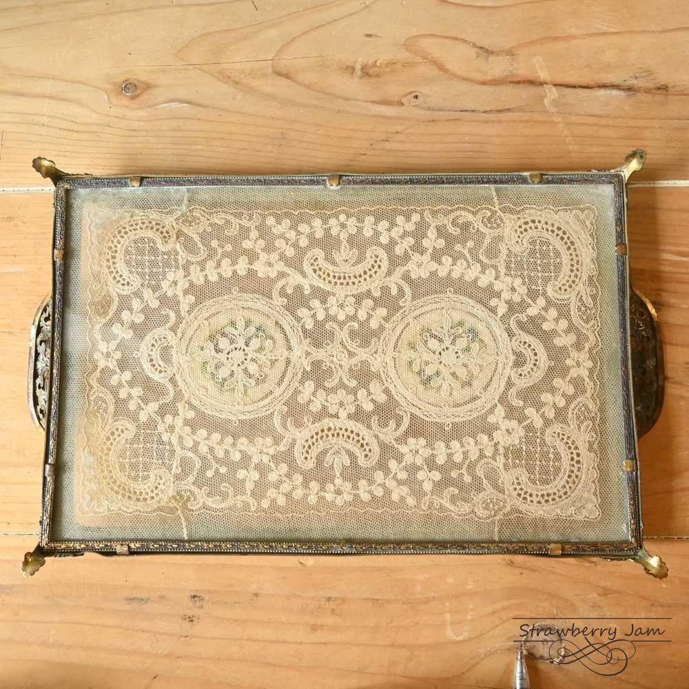 L3705-588 英国アンティーク プチポワン トレイ トレイ ドレッシングトレイ イギリス NEXPOTALLINN_EU