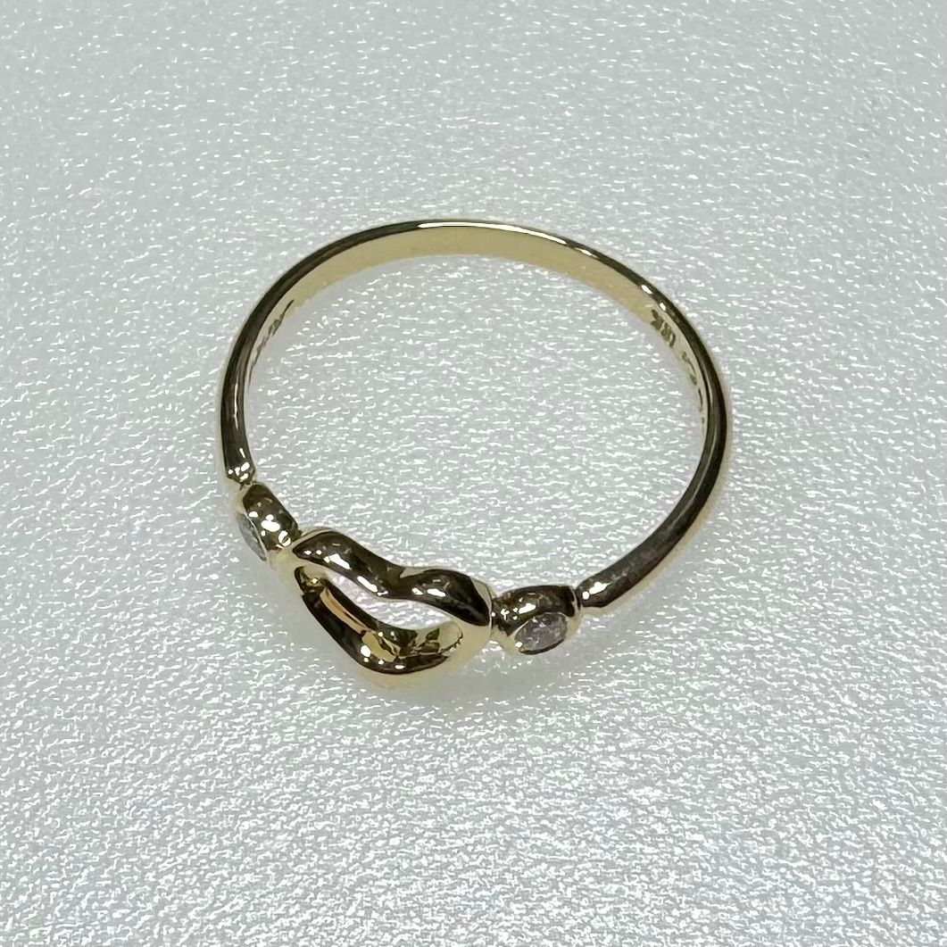 Tiffany &Co. k18 オープンハート ダイヤ リング 2p エルサ ペレッティ