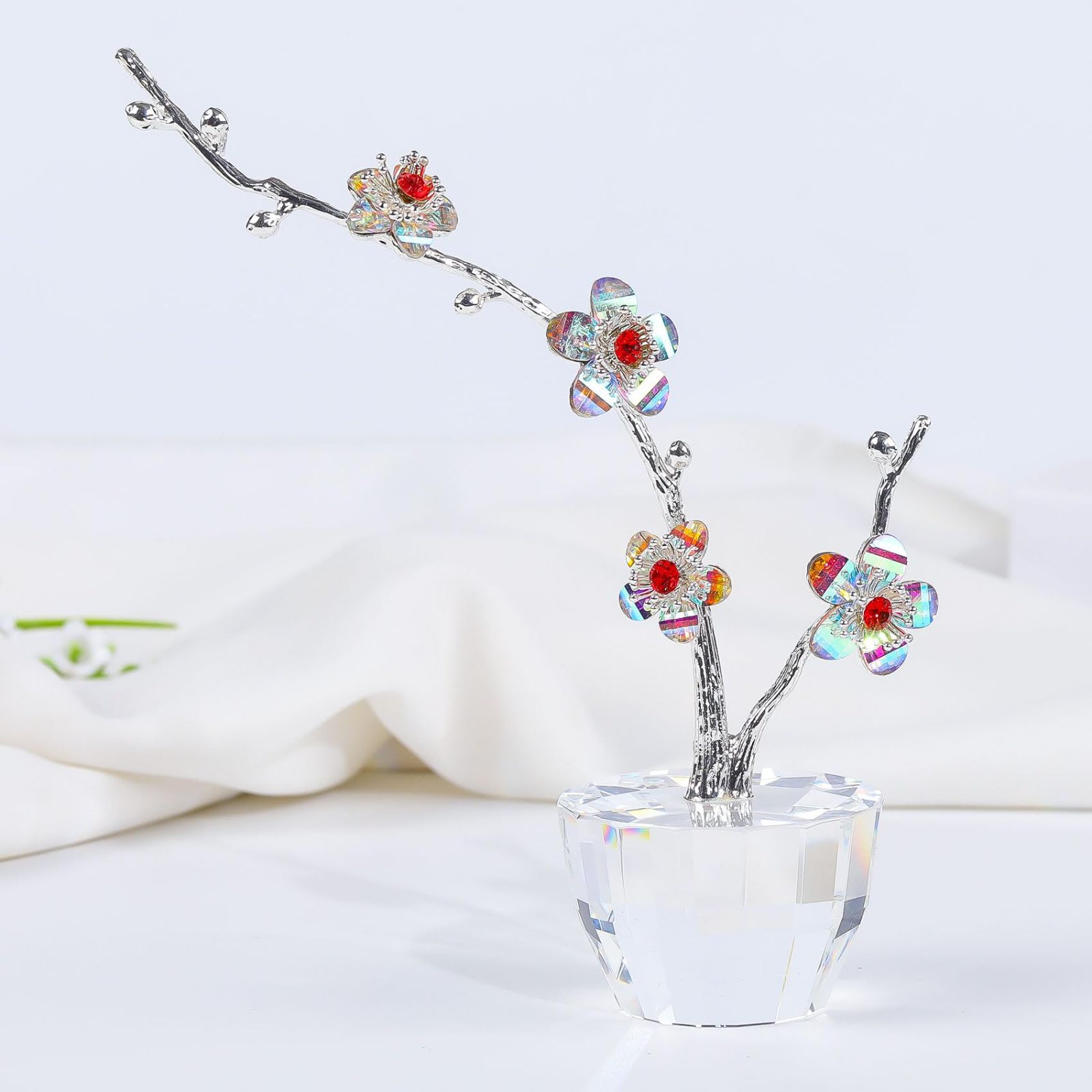 クリスタルフラワー 造花 K 9 置物 インテリア 還暦祝い 喜寿 御祝い 女性 結婚記念日 枯れない花 プレゼント 妻 彼女 Kertari おばあちゃん マルチ