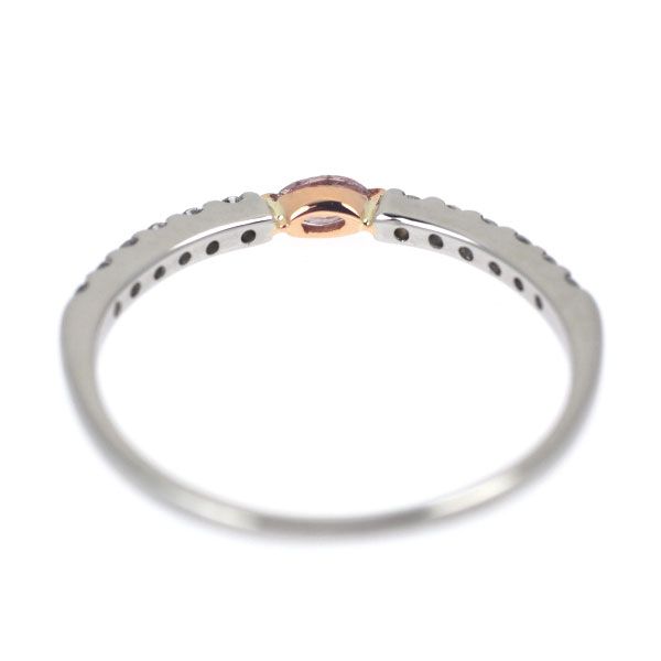 希少 Pt900/ K18PG マーキスカット 天然ピンク ダイヤモンド リング  