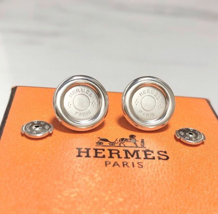 箱付 【HERMES】【エルメス】 セリエモチーフ イヤリング-