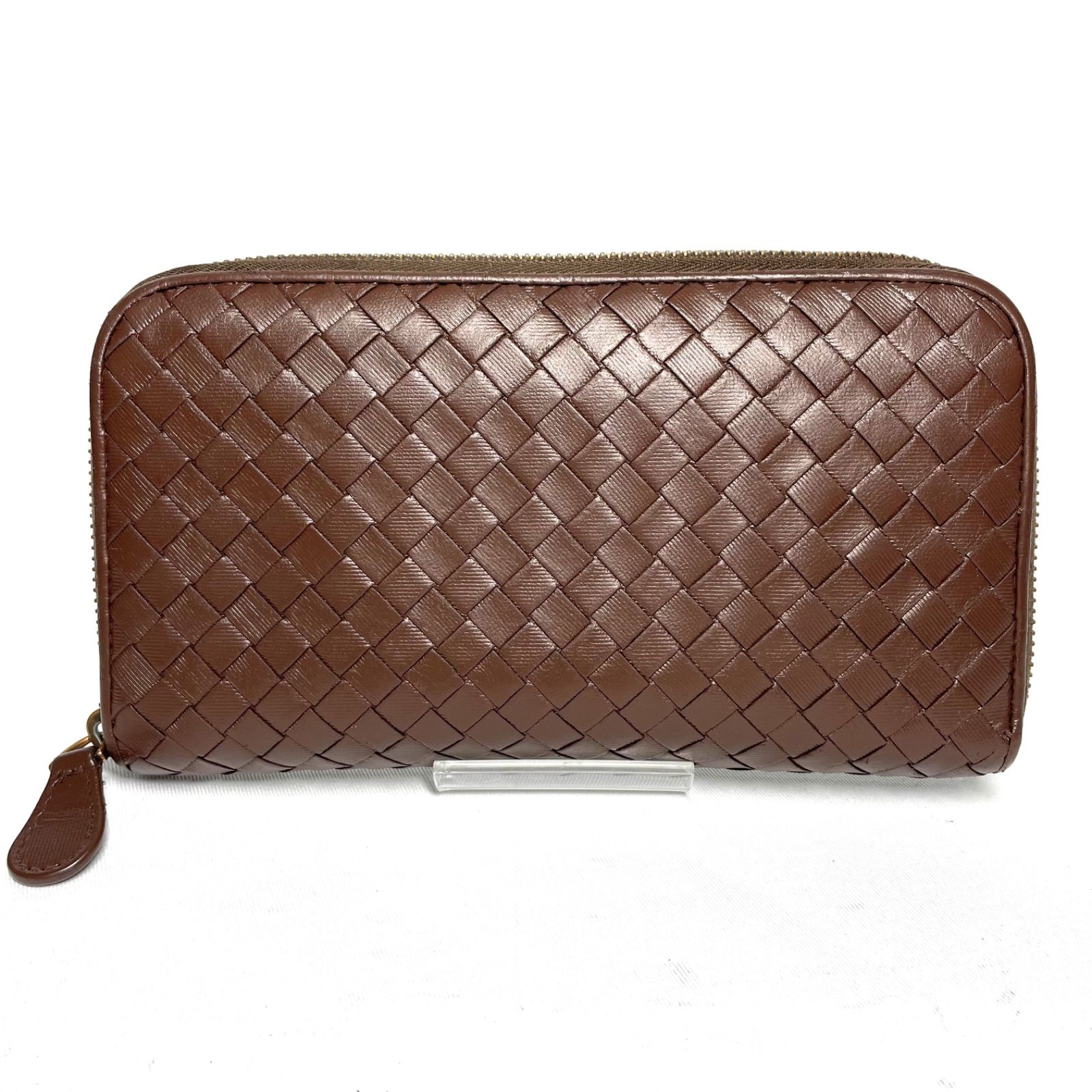 BOTTEGA VENETA 長財布 イントレチャート　ブラウン　レザー Bottega Veneta ボッテガ ヴェネタ イントレチャート 長財布 ブラウン