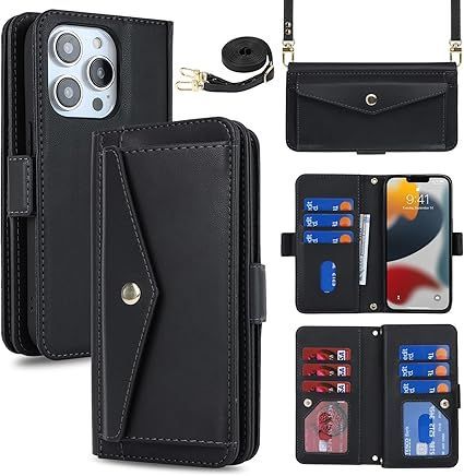 iphone13Pro ケース ショルダー 財布 カードケース 兼用 落下防止 iPhone 13 ケース ショルダーバッグ 分離型 iphone13pro ケース ストラップ付き 財布 チャック iphone 13 Pro  Max ケース 手帳型 ファスナー ポケット iphone 13 ポーチバッグ スマホ収納 カード収納 iphone 13 mini 手帳型ケース  ギフト
