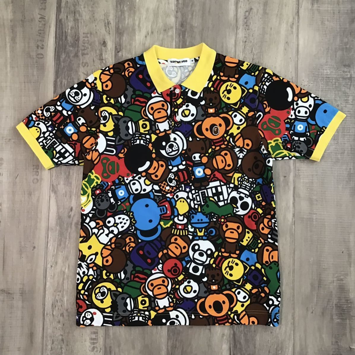 マイロ アニマル サファリ ポロシャツ Mサイズ a bathing ape BAPE