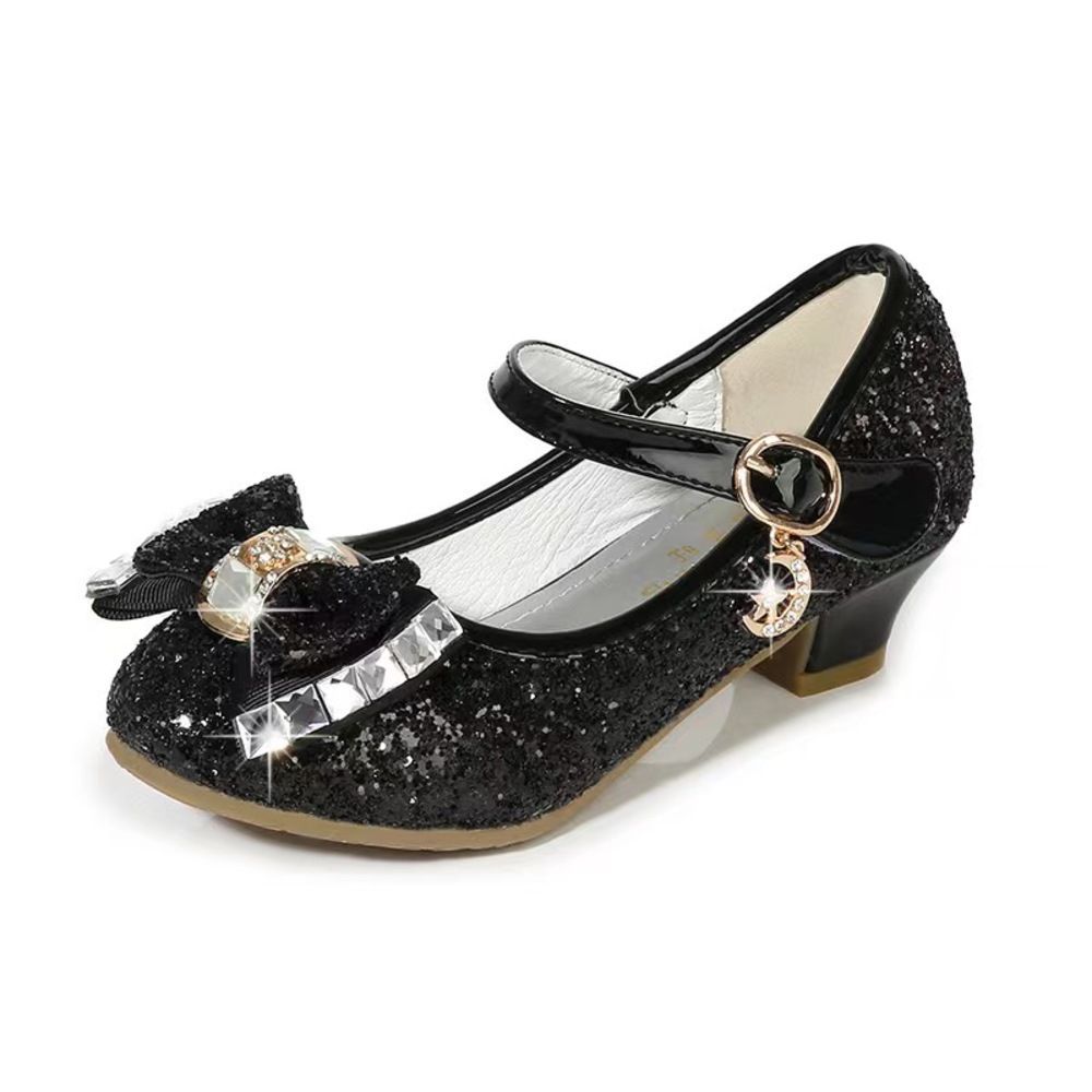 ブラック  31(19.5cm)  シューズ 女の子 フォーマル リボン チャーム yskshoes5251 フォーマルシューズ 女の子 ドレスシューズ キラキラ キッズ 子供 子ども クツ 靴 くつ ガールズ コスチューム パ