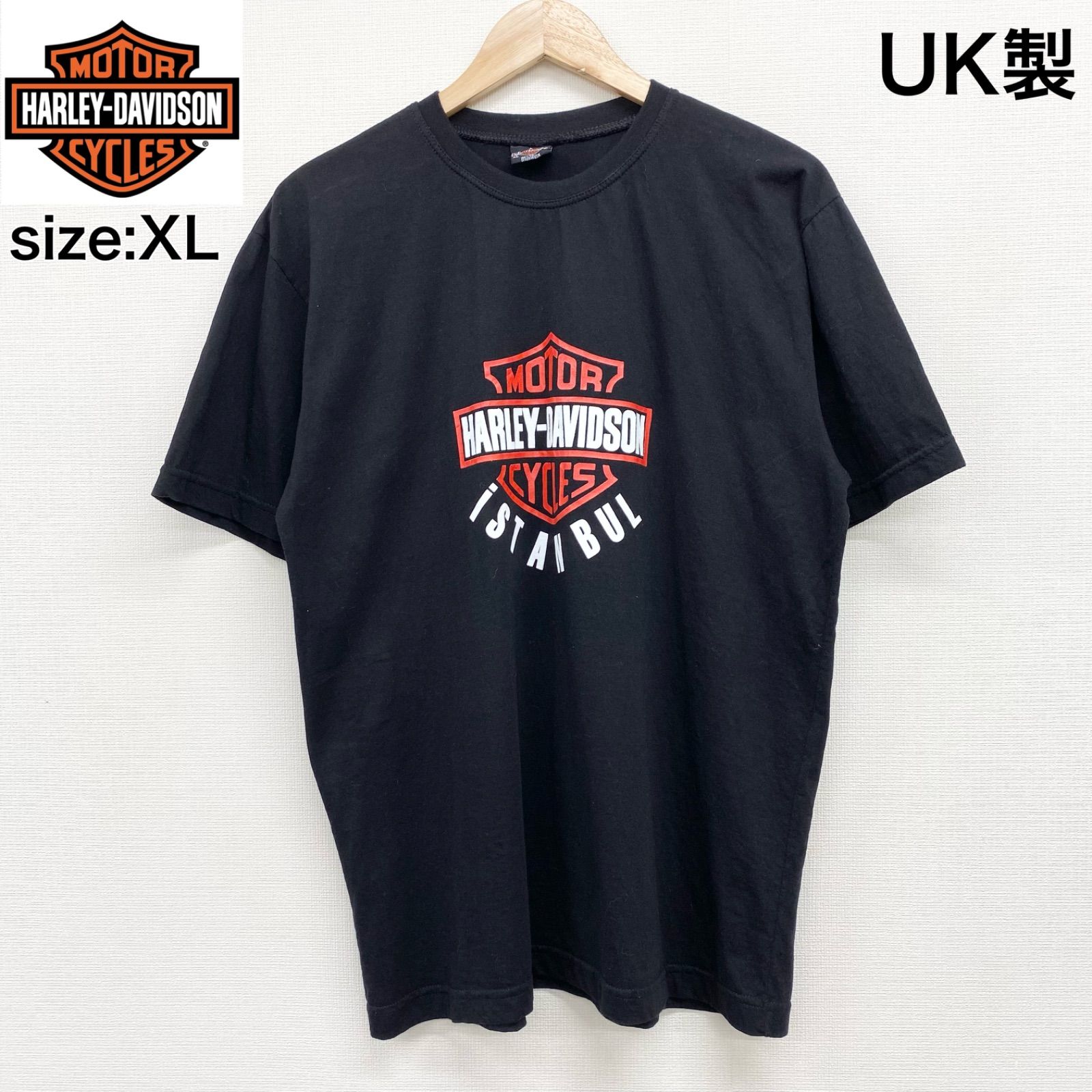 消費税無し ユーロ古着 ロゴ 半袖 Tシャツ ハーレーダビットソン UK製 バイクウェア・装備