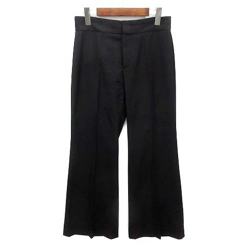 グッチ GUCCI ウール ブーツカット パンツ スラックス センタープレス ブラック 黒 42