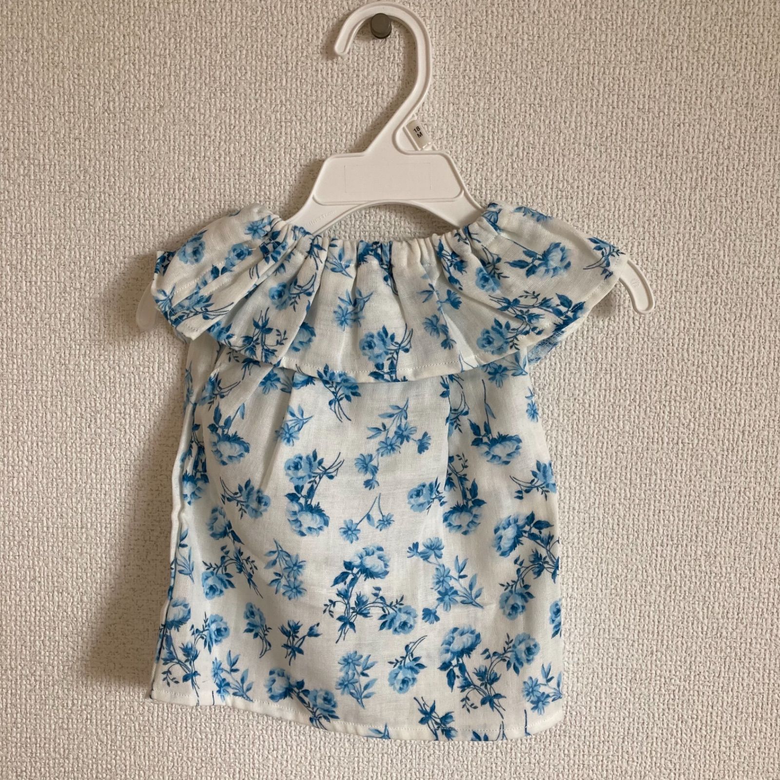 45R 藍色の小花柄 チュニック 45R 藍色の小花柄 チュニック