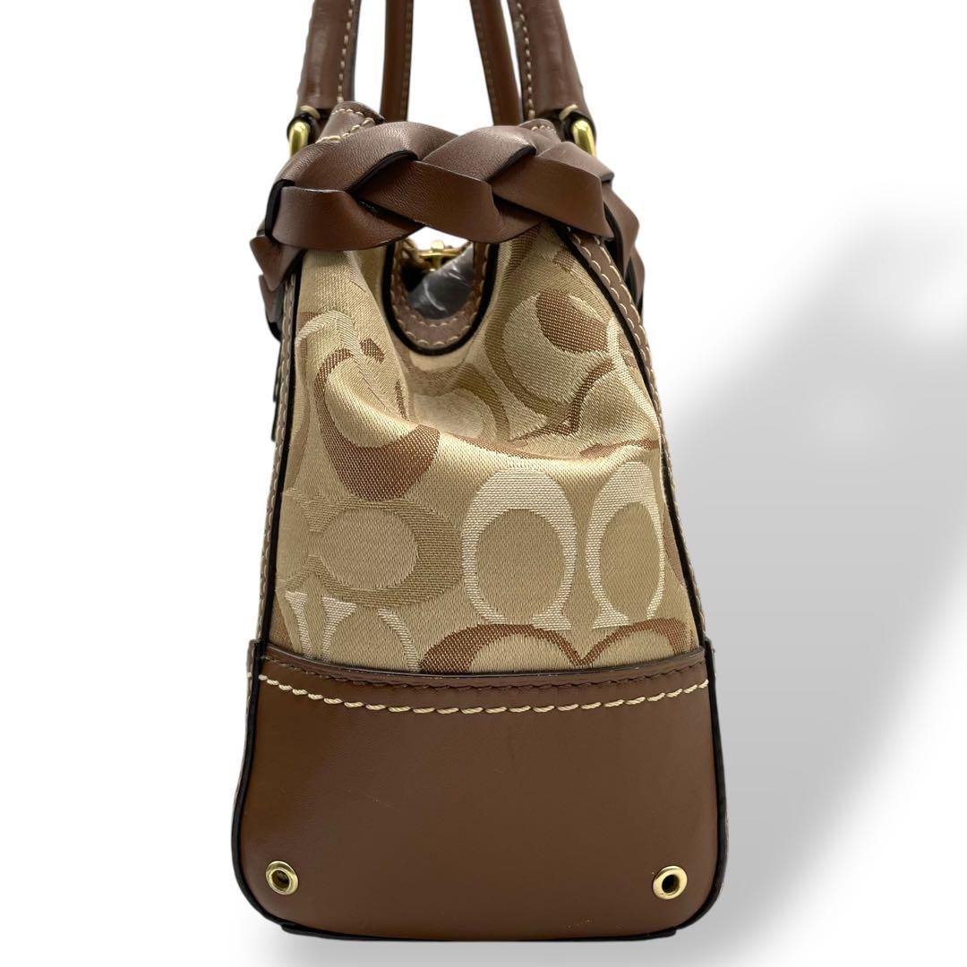 極美品 COACH コーチ シグネチャー タッセル トートバッグ