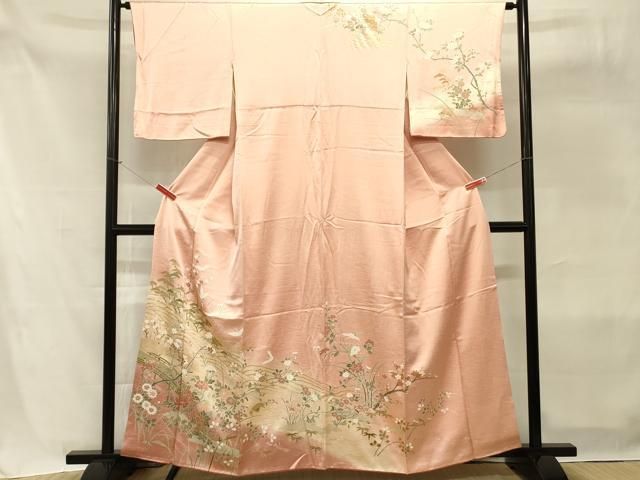 平和屋着物□豪華色留袖 飛鶴風景文 金糸 金銀彩 正絹 逸品