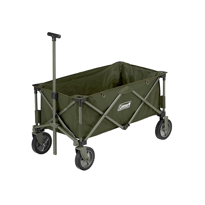Coleman コールマン キャリーカート アウトドアワゴン オリーブ カラー 耐荷重約100kg ストッパー付 コンパクト収納 1