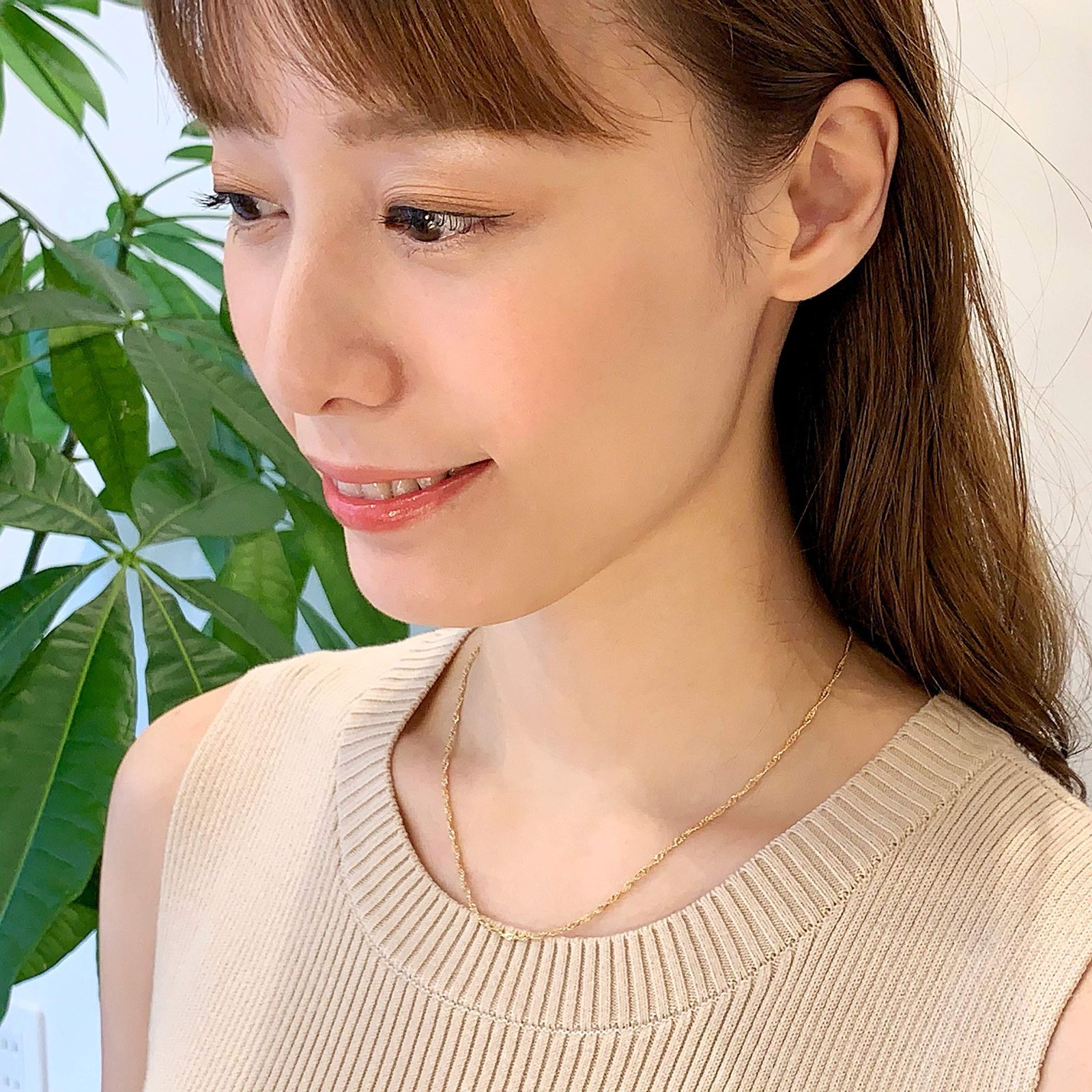 フェアリーカレット18金ネックレス K18 2面喜平チェーン 日本製 検定印 