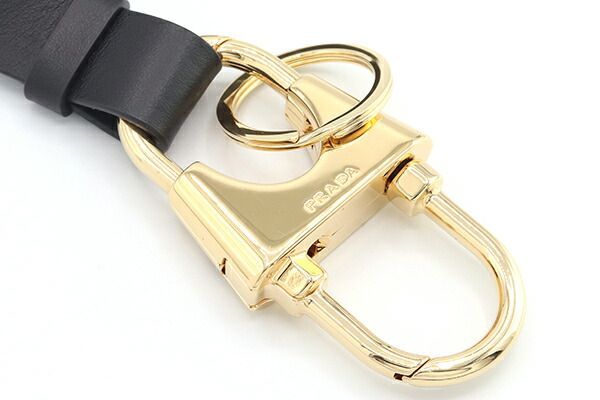 プラダ ネックストラップ 2PP117 ブラック ゴールド金具 レザー