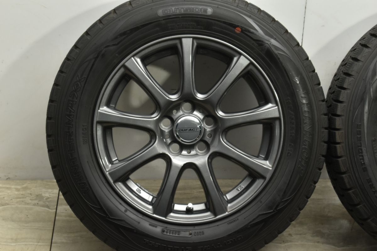 【程度良好品】DUFACT 15in 6.5J +40 PCD100 ダンロップ ウィンターマックス WM01 195/65R15 プリウス カローラスポーツ ウィッシュ 